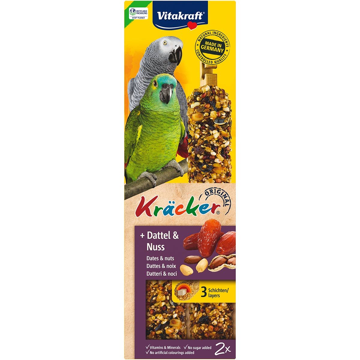 Vitakraft Kräcker Dattel & Nuss für Papageien 4x2 Stk Vitakraft Kräcker Dattel & Nuss für Papageien 4x2 Stk von Vitakraft