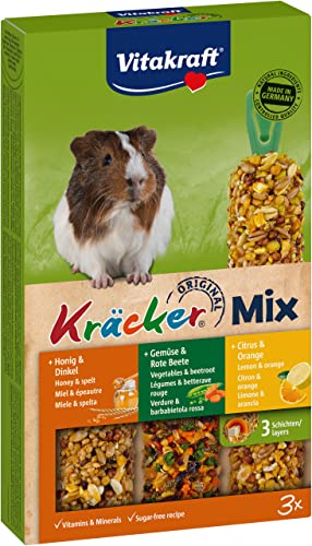 Vitakraft Kräcker Mix, Knabberstangen, für Meerschweinchen, mit Citrus, mit Gemüse, mit Honig, ohne Zusatz von Zucker und Getreide (1x 168g) von Vitakraft
