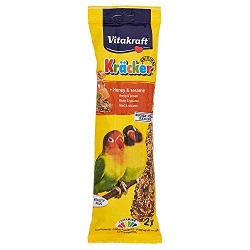 Vitakraft - Kräcker Riegel für Agapornis, Honig und Sesam - 2 Stück x 180 g von Vitakraft