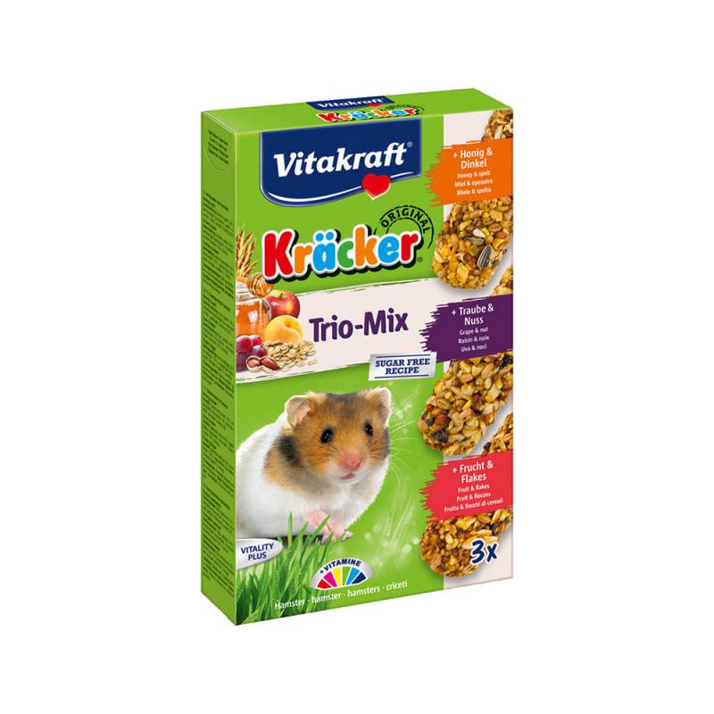 Vitakraft Kräcker Trio-Mix Hamster Honig, Nüsse & Früchte - 3 Stück von Vitakraft