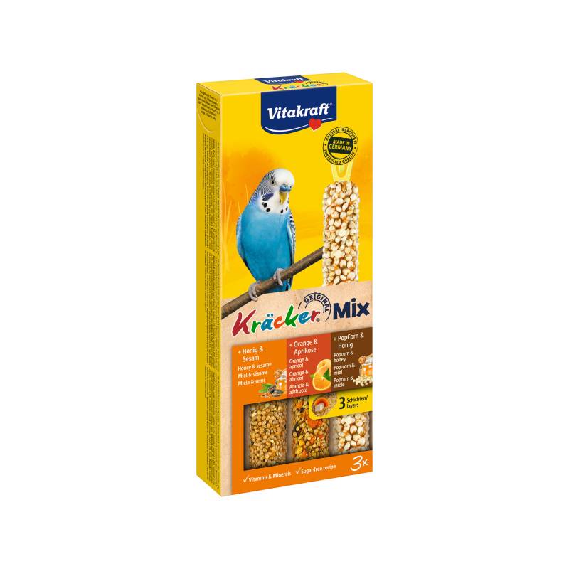Vitakraft Kräcker Trio-Mix Wellensittich - Honig, Orange & Popcorn - 3 Stück von Vitakraft