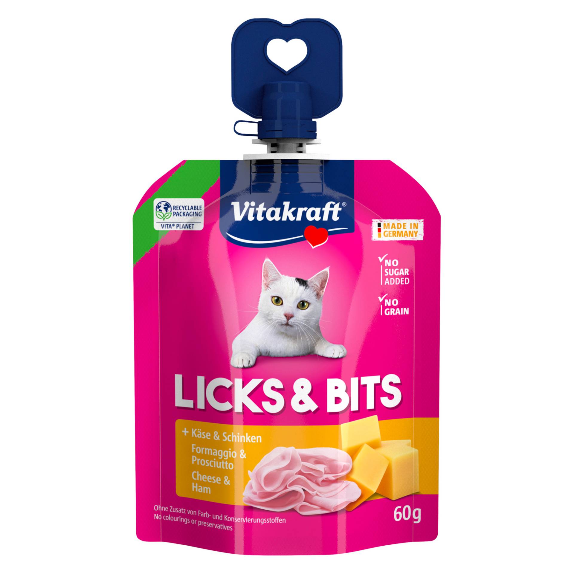 Vitakraft Licks & Bits 16 x 60 g - Käse & Schinken Vitakraft Licks & Bits 16 x 60 g - Käse & Schinken von Vitakraft