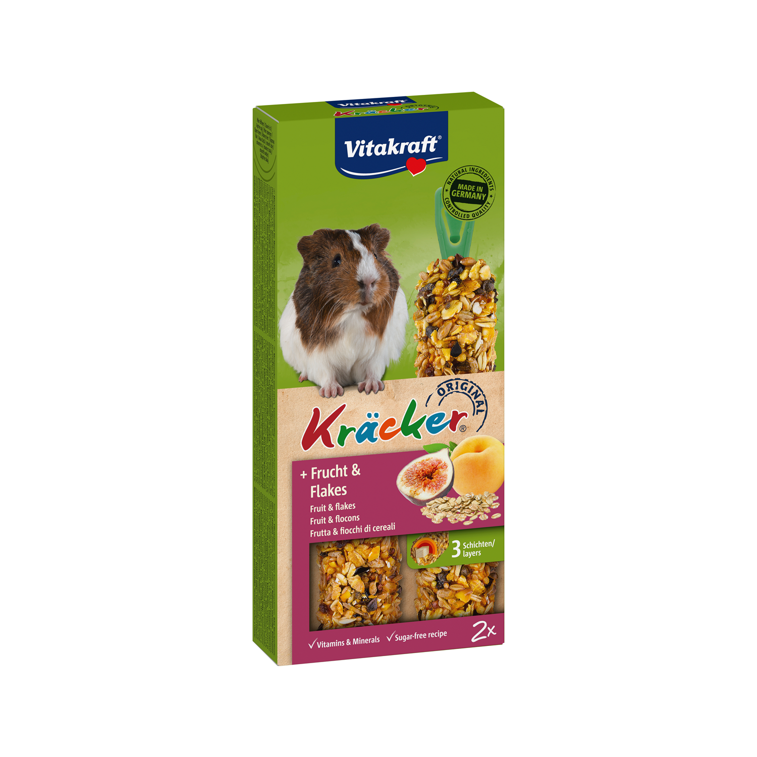 Vitakraft Meerschweinchen Kräcker - Frucht & Flakes - 2 Stück Vitakraft Meerschweinchen Kräcker - Frucht & Flakes - 2 Stück von Vitakraft