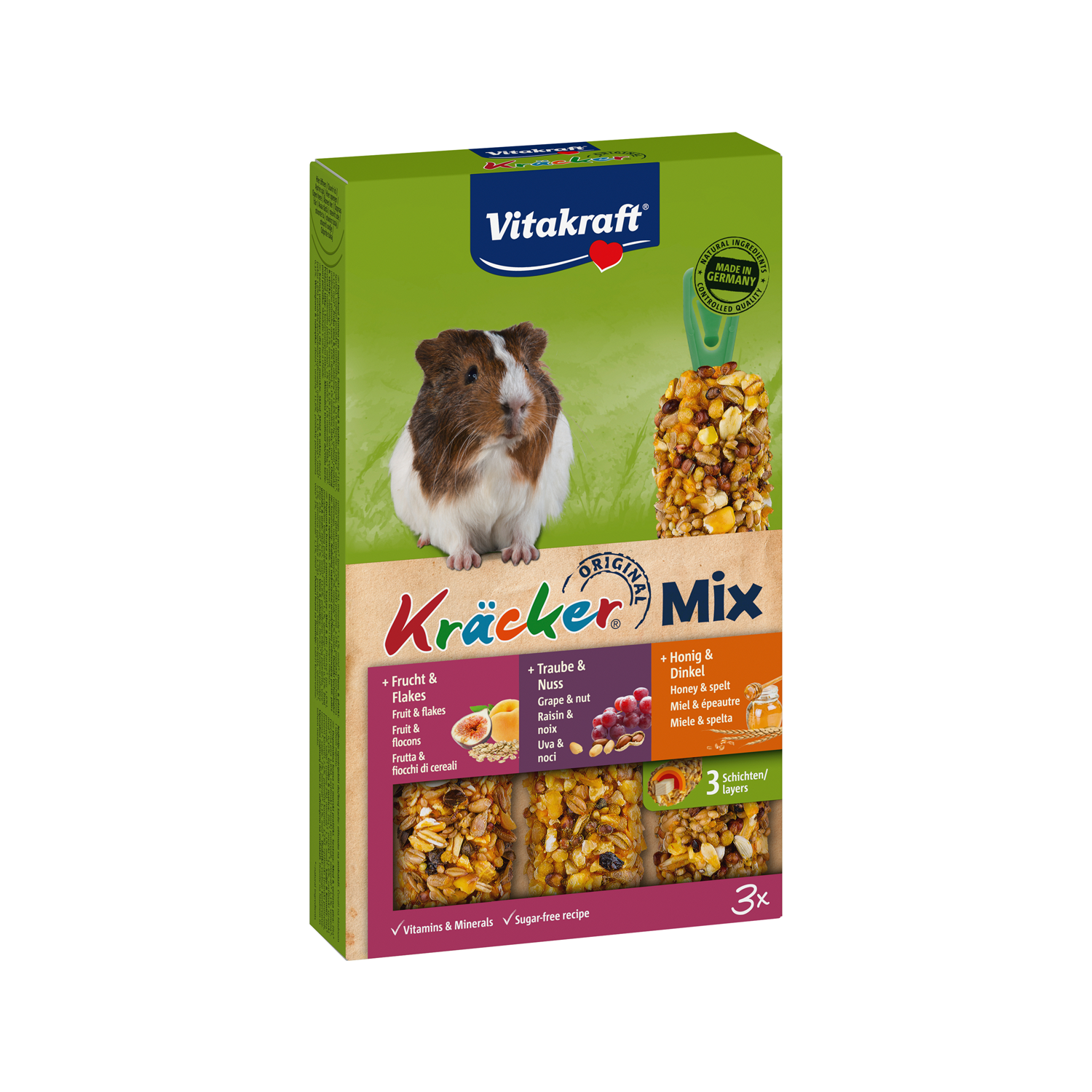 Vitakraft Meerschweinchen Kräcker - Trio-Mix Honig/Nuss/Frucht - 3 Stück von Vitakraft