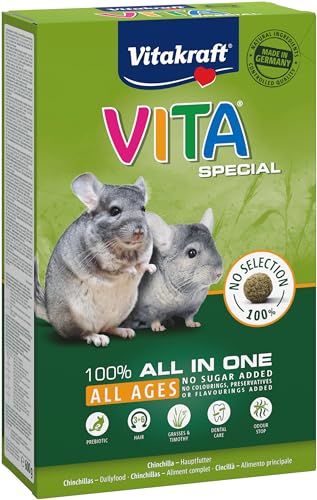 Vitakraft Vita Special All Ages, Chinchilla Futter, mit Gräsern und Kräutern, für eine optimale Verdauung, ohne Zusatz von Zucker und Getreide (1x 600g) von Vitakraft