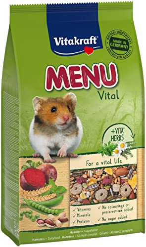 Vitakraft Menu Vital, Hauptfutter für Hamster, mit Gemüse und Kräutern, ohne Zusatz von Zucker, im wiederverschließbaren Beutel (1x 1kg) von Vitakraft