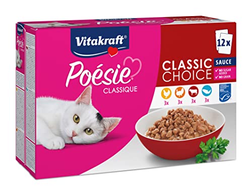 Vitakraft Nassfutter Katze Poésie Classique Sauce MSC 1 Packung (12x 85g) von Vitakraft
