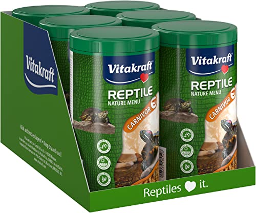 Vitakraft Reptile Nature Menu, Naturfutter für Schildkröten, für Carnivore Reptilien (6x 1l) von Vitakraft
