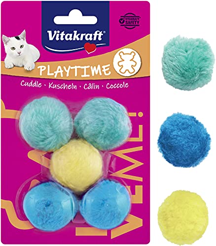 Vitakraft Playtime Katzenspielzeug, Packung mit 5 Plüschbällen von Vitakraft