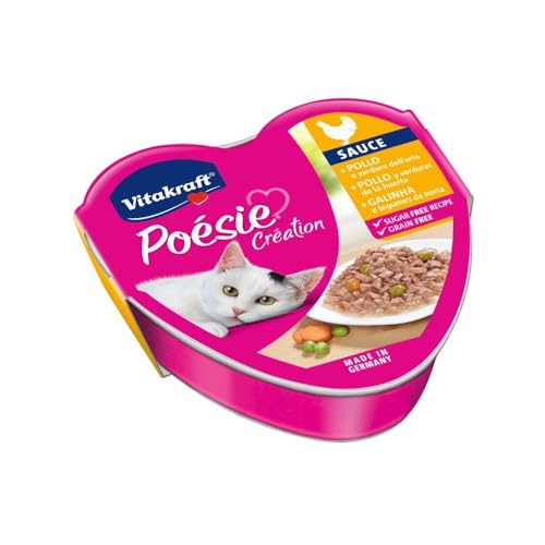 Vitakraft - Poésie Creation Weide, Nassfutter für Katzen in Sauce, Sorte Huhn und Gemüse aus dem Garten - 85 g von Vitakraft