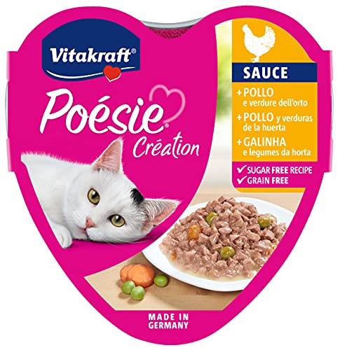 Vitakraft - Poésie Creation Weide, Nassfutter für Katzen in Sauce, Sorte Huhn und Gemüse aus dem Garten - 85 g von Vitakraft