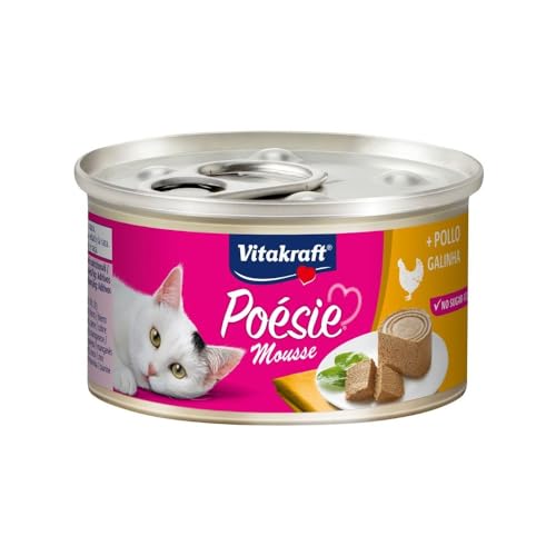 Vitakraft Poésie Mousse, feine und zarte Mousse für Ihre Katze, Huhn, 85 g von Vitakraft