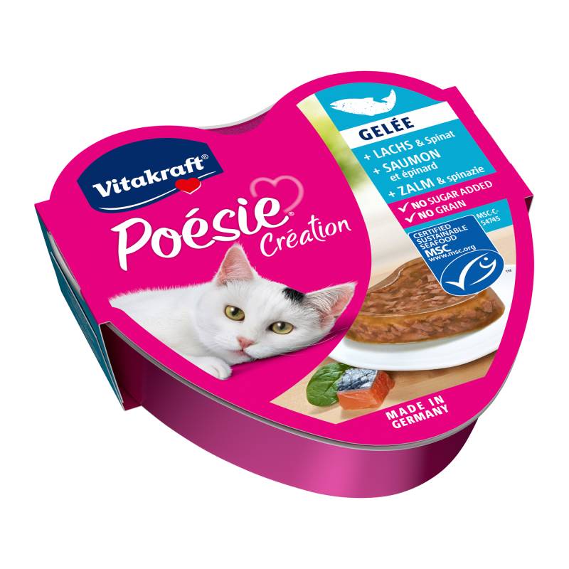 Vitakraft Poésie - Schälchen - Lachs & Spinat in Gelee - 15 x 85 g von Vitakraft