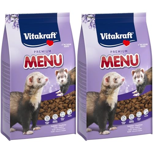 Vitakraft Premium Menü, Futter für Frettchen, mit Geflügel und Fisch, ohne Zuckerzusatz (1x 800g) (Packung mit 2) von Vitakraft