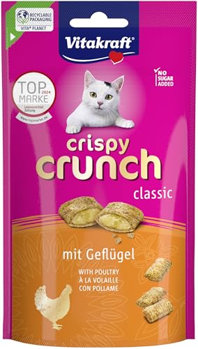 Vitakraft Crispy Crunch, knusprige Snackkissen gefüllt mit Geflügel, Katzensnack, ohne Zusatz von Zucker (1x 60g) Vitakraft Crispy Crunch, knusprige Snackkissen gefüllt mit Geflügel, Katzensnack, ohne Zusatz von Zucker (1x 60g) von Vitakraft