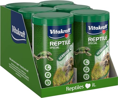 Vitakraft Reptile Special, Futter für Reptilien, hoher Rohfaseranteil, mit Vitaminen und Mineralstoffen (6x 1l) von Vitakraft