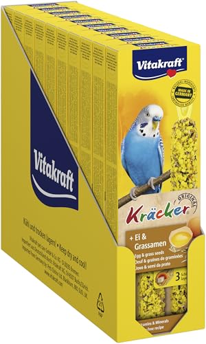 Vitakraft Kräcker, mit Ei und Grassamen, Knabberstangen für Wellensittiche, in Vorratsgröße (10x 54g) von Vitakraft