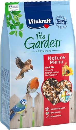 Vitakraft Vita Garden, Classic-Mix, Vogelfutter für Wildvogel, mit Nährstoffen und Vitaminen, ohne Zusatz von Zucker (1x 1kg) von Vitakraft