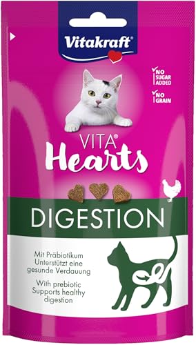 Vitakraft Vita Hearts, Digestion, softer Katzensnack, für gesunde Verdauung, mit Huhn (1x 40g) von Vitakraft