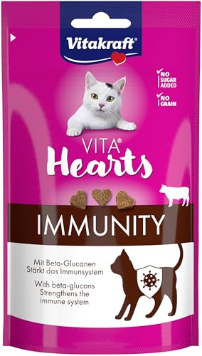 Vitakraft Vita Hearts, Immunity, softer Katzensnack, für gestärktes Immunsystem, mit Rind (1x 40g) von Vitakraft