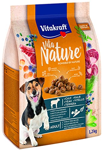Vitakraft Vita Nature Premium Trockenfutter für Hunde, Geschmack Kalb, Karotten und Blaubeeren, 1,2 kg von Vitakraft