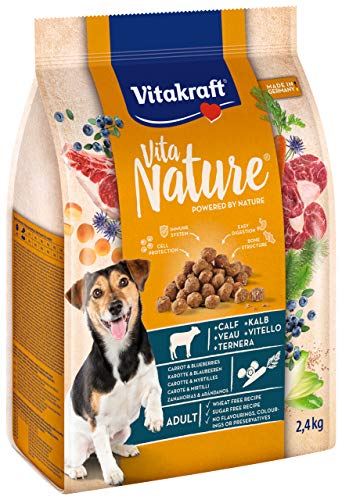 Vitakraft Vita Nature Premium Trockenfutter für Hunde, Kalbfleisch, Karotten und Blaubeeren, 2,4 kg von Vitakraft