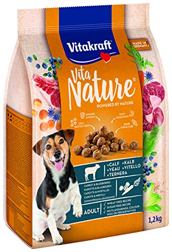 Vitakraft Vita Nature Premium Trockenfutter für Hunde, Kalbsgeschmack, Karotten und Blaubeeren, 1,2 kg von Vitakraft