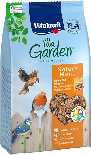 Vitakraft Vita Garden, Wildvogelfutter, mit vielen tierische Proteinen, umweltschonend, Ambrosia controlled, ohne Zusatz von Zucker (1x 1kg) von Vitakraft