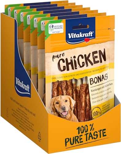 Vitakraft Pure Chicken Bonas, Hundeleckerli, Kaustangen mit Hühnchen, Hunde Trainingsleckerli, ohne Zusatz von Zucker (13x 80g) von Vitakraft