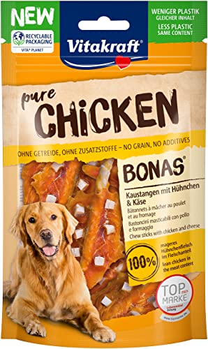 Vitakraft fleischiger Hundesnack Chicken Bonas Kaustangen Huhn und Käse (1x 80g) von Vitakraft