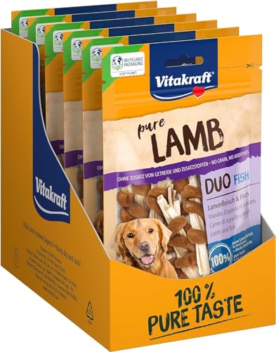Vitakraft Pure Lamb Duo Fish, Hundeleckerli, Lammfleisch und Fisch, Hunde Trainingsleckerli, ohne Zusatz von Zucker (8x 80g) von Vitakraft