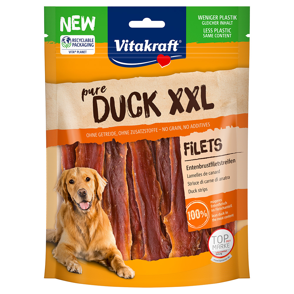 Vitakraft pure DUCK  XXL Entenstreifen - Sparpaket: 4 x 250 g von Vitakraft