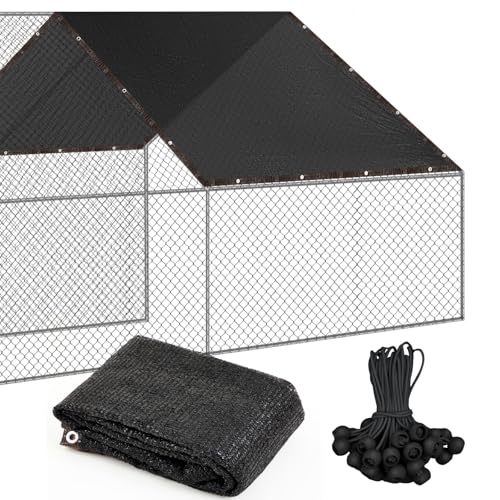 Hühnerstallabdeckung für den Sommer, 3,5 x 2 m, schwarzes Schattentuch mit 20 Kugelspannern, Sonnenschutz, Sonnensegel für Außenbereich, Terrasse, Pflanzen, Garten, Hinterhof (70 % Schattierungsrate) Hühnerstallabdeckung für den Sommer, 3,5 x 2 m, schwarzes Schattentuch mit 20 Kugelspannern, Sonnenschutz, Sonnensegel für Außenbereich, Terrasse, Pflanzen, Garten, Hinterhof (70 % Schattierungsrate) von VitalCozy