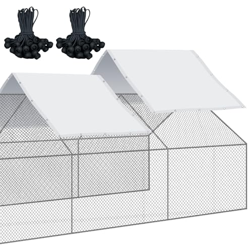 VitalCozy Hühnerstallabdeckung, wasserdicht, 3,5 x 2 m, für Hühnerstall, Zubehör für den Winter, mit 50 Kugelspannschnüren für den Außenbereich, Weiß, 2 Stück VitalCozy Hühnerstallabdeckung, wasserdicht, 3,5 x 2 m, für Hühnerstall, Zubehör für den Winter, mit 50 Kugelspannschnüren für den Außenbereich, Weiß, 2 Stück von VitalCozy