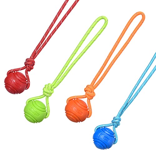 Vitalili Hundetrainingsball an einem Seil, Gummi-Hundespielzeug, Ball mit Griff zum Tauziehen, K9-Trainingsbelohnungen für belgische Malinois, 6 cm im Durchmesser, für mittelgroße Hunde von 13,6–27,2 Vitalili Hundetrainingsball an einem Seil, Gummi-Hundespielzeug, Ball mit Griff zum Tauziehen, K9-Trainingsbelohnungen für belgische Malinois, 6 cm im Durchmesser, für mittelgroße Hunde von 13,6–27,2 von Vitalili
