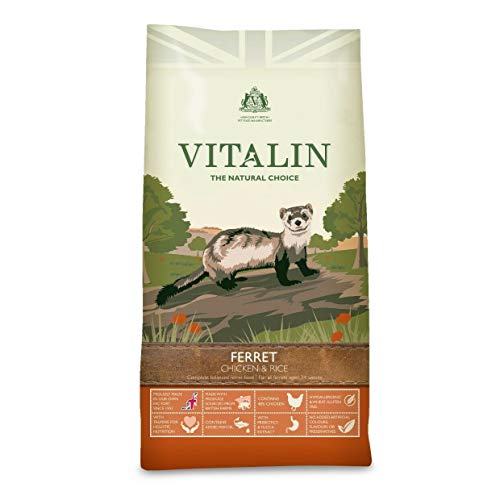 Vitalin - The Natural Choice Complete Frettchen-Trockenfutter - Huhn und Reis 2 kg - Für ausgewogene Ernährung, Eiweiß und essentielle Vitamine und Mineralien für optimale Gesundheit und Wellness von Vitalin