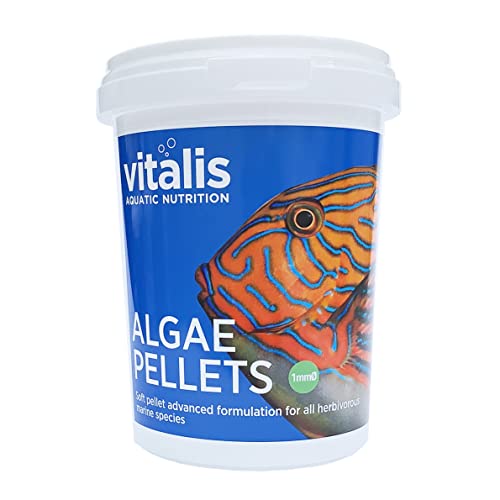 Vitalis Algae Pellets Fischfutter Aquarium Fischfutter Aquarium Pellets für pflanzenfressende Meerestiere- hochverdaulich und ausgewogen - Vitamine und Mineralien (260g) von Vitalis Aquatic Nutrition