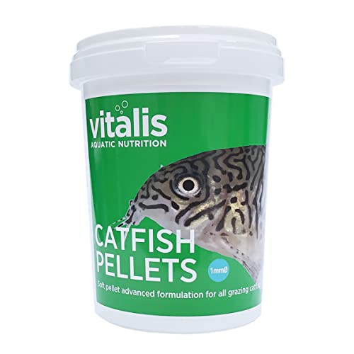 Vitalis Catfish PELLETS Granulat Fischfutter für Aquarium & Teich | Alleinfutter Pellets Futter Fischfutter für Welse allesfressende Fische Pleco Welsfischfutter | Gesund & gut verdaulich (260g-) von Vitalis Aquatic Nutrition