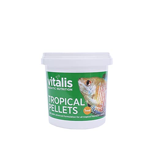 Vitalis Tropical Pellets Fischfutter für Aquarium & Teich | Alleinfutter Pellets Futter Fischfutterflocken für Tropische Süßwasserfische | Gesund & gut verdaulich | mit Vitaminen (70g) von Vitalis Aquatic Nutrition