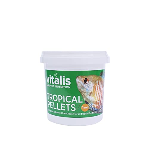 Vitalis Tropical Pellets Fischfutter für Aquarium & Teich | Alleinfutter Pellets Futter Fischfutterflocken für Tropische Süßwasserfische | Gesund & gut verdaulich | mit Vitaminen (70g) von Vitalis Aquatic Nutrition