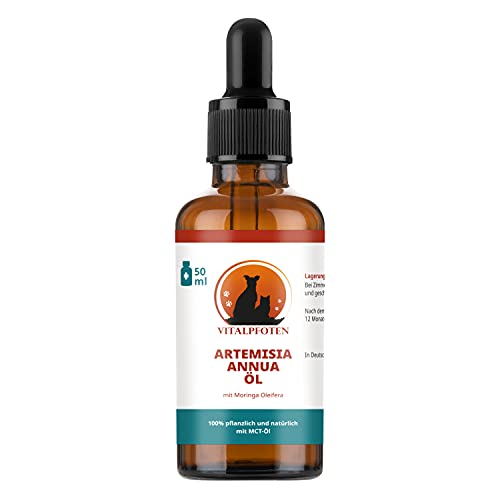 Vitalpfoten Artemisia Annua Öl für Hunde, Katzen und Haustiere 50ml Ratio Extrakt 50:1, alkoholfrei, ohne Zusatzstoffe Vitalpfoten Artemisia Annua Öl für Hunde, Katzen und Haustiere 50ml Ratio Extrakt 50:1, alkoholfrei, ohne Zusatzstoffe von Vitalpfoten