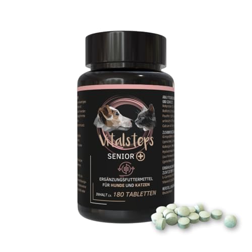 Vitalsteps Senior+ | Hyaluronsäure, MSM, Ginkgoblätter, für Hund u. Katze ca. 180 Tabletten Vitalsteps Senior+ | Hyaluronsäure, MSM, Ginkgoblätter, für Hund u. Katze ca. 180 Tabletten von Vitalsteps