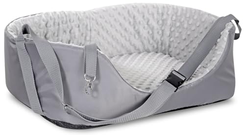 VitoPRICE Hunde autositz 50×40cm Grau – Hundesitz fürs Auto mit Gurt & Leine, Sicherer & Bequemer hundetransporter von VitoPRICE