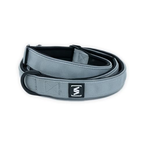 VITOMALIA® Breite Moxon Retrieverleine, Zugstopp: Reflektierend, weich, ideal für große Hunde, sicher beim Training und Nachtspaziergängen. (Grau) von Vitomalia