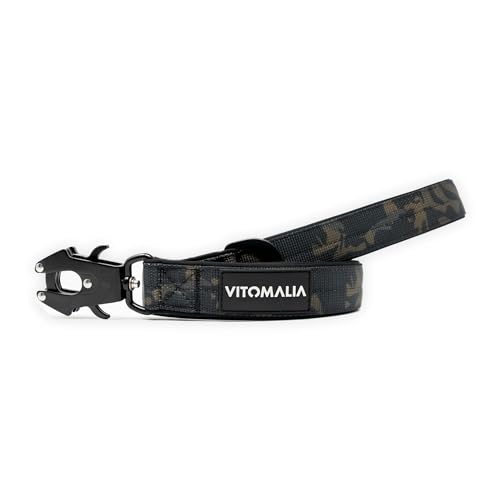 VITOMALIA® K9 1,2m Hundeleine für Hund mit Handschlaufe, Neopren Innenfütterung und Froschkarabiner aus Hartaluminium speziell für Hundeleine große Hunde (Camouflage, 2cm/Breit 1,2m Lang) von Vitomalia