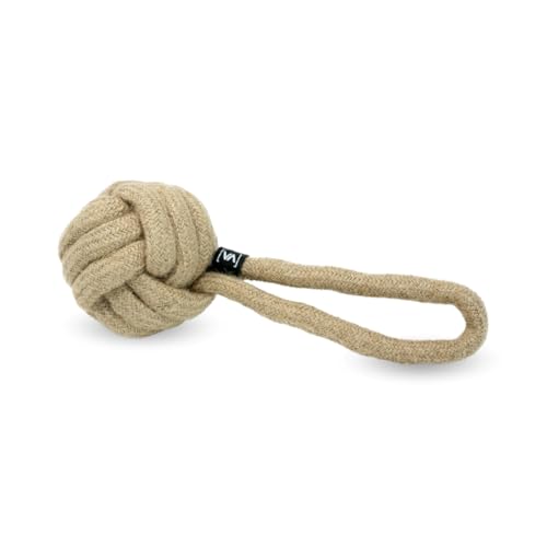 Vitomalia® 100% Naturhanf Zerrspielzeug Hund Ball - Tau Hundespielzeug für Kleine & Große Hunde - Umweltfreundlich, Langlebig, Ideal als Ziehspielzeug für Hunde (L = 7,5cm Ø) von Vitomalia
