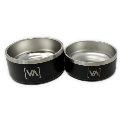 Vitomalia® Rutschfester Hundenapf aus Edelstahl für Hunde, Doppelwandig, Futternapf für Reisen, BPA-frei (Schwarz 2L) von Vitomalia