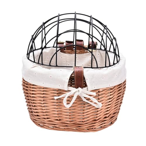 Cat Bike Basket - Willow Gewebter Haustierträger Mit Maschenabdeckung, Abnehmbarer Fahrradhundkorb | Frontradträger Für Katze Oder Hund, Reitträger Im Freien, Fahrradaufbewahrung Für Haustiere, Fahrra Cat Bike Basket - Willow Gewebter Haustierträger Mit Maschenabdeckung, Abnehmbarer Fahrradhundkorb | Frontradträger Für Katze Oder Hund, Reitträger Im Freien, Fahrradaufbewahrung Für Haustiere, Fahrra von Vitsrisea