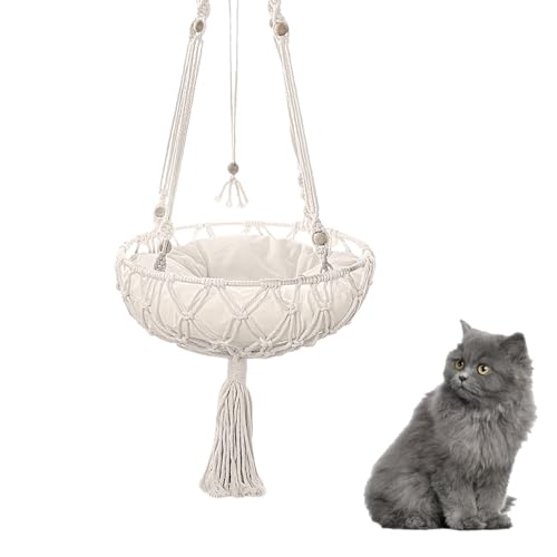 Handgewebte Katzenschwungbett - Makrame -Katzen -Hängematte, Boho -Katzen -REST -NET, Wandmontierte Haustierroge Zum Schlafen | Rustikales Katzenseilregal, Deckenkatze, Handgefertigtes Haustierbett Fü Handgewebte Katzenschwungbett - Makrame -Katzen -Hängematte, Boho -Katzen -REST -NET, Wandmontierte Haustierroge Zum Schlafen | Rustikales Katzenseilregal, Deckenkatze, Handgefertigtes Haustierbett Fü von Vitsrisea