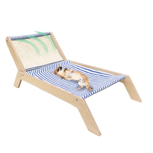 Liege Katzenbett - Holzrahmen Swing Stuhl, Hängnis Hängematte Lounger | Moderner Erhöhter Haustier -Ruhesitz, Kätzchen Welpe Hochgezogenes Bett Strandstil Entspannende Möbel Für Kleine Tiere Im Innenb Liege Katzenbett - Holzrahmen Swing Stuhl, Hängnis Hängematte Lounger | Moderner Erhöhter Haustier -Ruhesitz, Kätzchen Welpe Hochgezogenes Bett Strandstil Entspannende Möbel Für Kleine Tiere Im Innenb von Vitsrisea